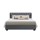 Artiss Bed Frame Queen Size Gas Lift Grey ISSA