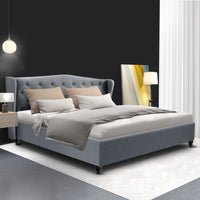 Artiss Bed Frame King Size Grey PIER