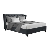 Artiss Bed Frame Queen Size Charcoal PIER