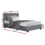 Artiss Bed Frame King Single Size Gas Lift Grey VILA