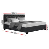 Artiss Bed Frame Queen Size Gas Lift Charcoal VILA