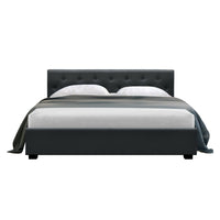 Artiss Bed Frame Queen Size Gas Lift Charcoal VILA