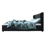 Artiss Bed Frame King Size with 4 Drawers Charcoal MILA