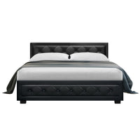 Artiss Bed Frame Double Size Gas Lift Black TIYO