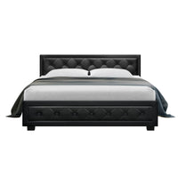 Artiss Bed Frame Queen Size Gas Lift Black TIYO