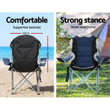 2pcs Weisshorn Camping Folding Chair Portable Outdoor Hiking Fishing Picnic Navy 