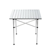 Weisshorn Folding Camping Table 70CM Roll Up Outdoor Picnic BBQ Aluminium Desk