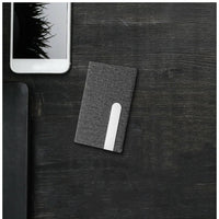 Business Card Holder Stainless Steel PU Leather Case Cards Holders Silver Grey