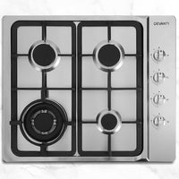 Devanti Gas Cooktop 60cm Kitchen Stove 4 Burner Cook Top NG LPG Stainless Steel