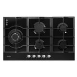 5 Burner Gas Cooktop 86cm Stove Hob Cooker Kitchen NG LPG Black Glass Devanti