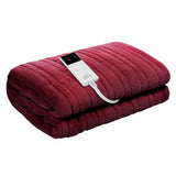 Washable Electric Heated Throw Rug Snuggle Blanket Soft Coral Fleece Bedding Red