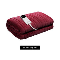 Washable Electric Heated Throw Rug Snuggle Blanket Soft Coral Fleece Bedding Red