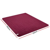 Washable Electric Heated Throw Rug Snuggle Blanket Soft Coral Fleece Bedding Red