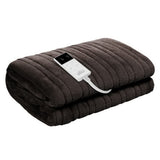 Washable Electric Heated Throw Rug Snuggle Blanket Soft Coral Fleece Bedding Chocolate