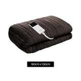 Washable Electric Heated Throw Rug Snuggle Blanket Soft Coral Fleece Bedding Chocolate