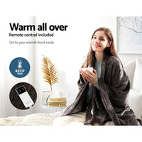 Washable Electric Heated Throw Rug Snuggle Blanket Soft Coral Fleece Bedding Chocolate