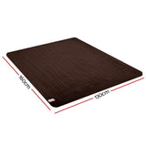 Washable Electric Heated Throw Rug Snuggle Blanket Soft Coral Fleece Bedding Chocolate