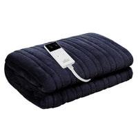 Washable Electric Heated Throw Rug Snuggle Blanket Soft Coral Fleece Bedding Charcoal