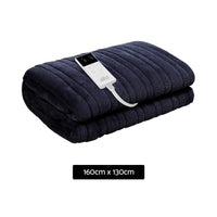 Washable Electric Heated Throw Rug Snuggle Blanket Soft Coral Fleece Bedding Charcoal