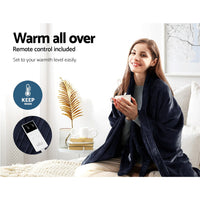 Washable Electric Heated Throw Rug Snuggle Blanket Soft Coral Fleece Bedding Charcoal