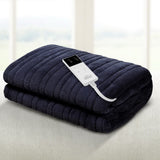 Washable Electric Heated Throw Rug Snuggle Blanket Soft Coral Fleece Bedding Charcoal