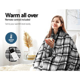 Washable Electric Heated Throw Rug Snuggle Blanket Soft Coral Fleece Bedding Grey