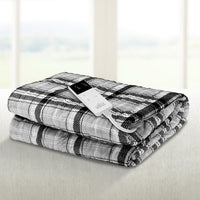 Washable Electric Heated Throw Rug Snuggle Blanket Soft Coral Fleece Bedding Grey