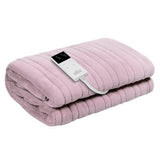 Washable Electric Heated Throw Rug Snuggle Blanket Soft Coral Fleece Bedding Pink