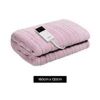 Washable Electric Heated Throw Rug Snuggle Blanket Soft Coral Fleece Bedding Pink