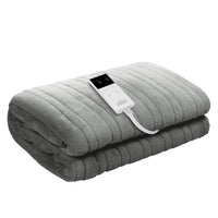 Washable Electric Heated Throw Rug Snuggle Blanket Soft Coral Fleece Bedding Silver