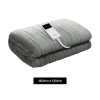 Washable Electric Heated Throw Rug Snuggle Blanket Soft Coral Fleece Bedding Silver