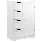 Bathroom Tallboy Cabinet Laundry Storage Shelf Toilet Cupboard with Drawer White