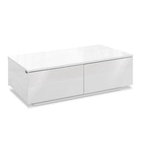 High Gloss White Coffee Table 4 Storage Drawers Living Room Furniture Modern