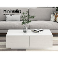 High Gloss White Coffee Table 4 Storage Drawers Living Room Furniture Modern