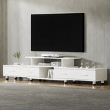 Artiss TV Cabinet Entertainment Unit Stand Wooden 160CM To 220CM Lowline Storage Drawers White