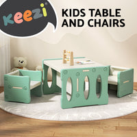 3 Piece Kids Table and Chairs Activity Study Desk Children Play Furniture Keezi