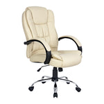 Executive Office Chair Computer Gaming High Black Chairs PU Leather Tilt Beige