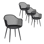 Gardeon 4PC Outdoor Dining Chairs PP Lounge Chair Patio Furniture Garden Black