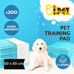 200pcs Puppy Dog Pet Training Pads Cat Toilet 60 x 60cm Super Absorbent Indoor Disposable