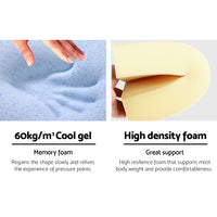 Wedge Pillow Memory Foam Cool Gel Back Cushion Pad Support Elevate Leg Pillows Blue