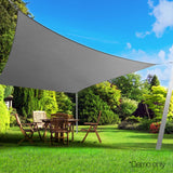 3x5m Instahut Shade Sail Rectangle 280GSM 98% Grey Shade Cloth