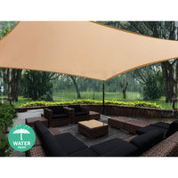 2x4m Instahut Waterproof Shade Sail Rectangle Sand 95% Shade Cloth