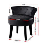 Velvet Vanity Stool Backrest Stools Dressing Table Chair Seat Makeup Bedroom AU