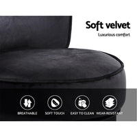 Velvet Vanity Stool Backrest Stools Dressing Table Chair Seat Makeup Bedroom AU