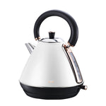 Pronti 1.7l Rose Trim Collection Stainless steel Kettle - White