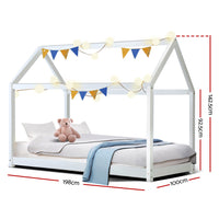 Artiss Bed Frame Wooden Kids House Frame White CASA