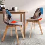 2 x Artiss Retro Replica DSW Dining Chairs Cafe Chair Kitchen Multi Color Fabric - Catching Deals