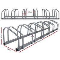 6 Bike Floor Parking Rack Instant Storage Stand Bicycle Cycling Portable Racks Silver