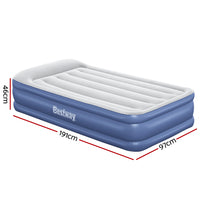 Bestway Air Bed Inflatable Camping Mattress Sleeping Mat Built-in Pump- Single Size