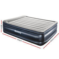 Queen Air Bed Inflatable Mattress Sleeping Mat Built-in Pump Outdoor Camping